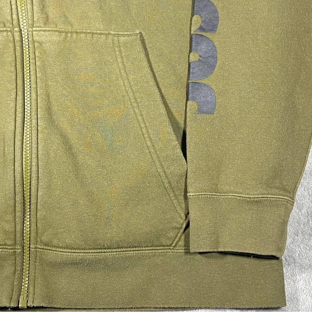 Nike Jacket Men’s Large Olive Green Hood Spell Out Sleeve Polar Fleece HBR Sport - Picture 11 of 13